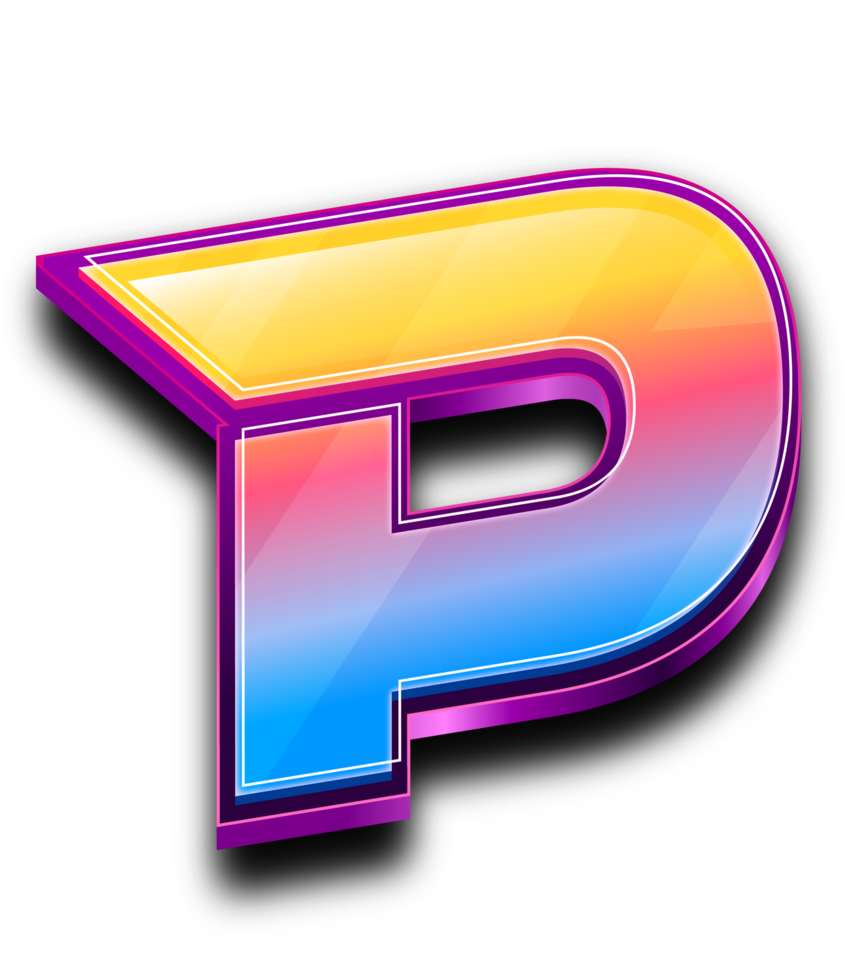 colorfull moderno lettera nel 3d stile testo effetto png