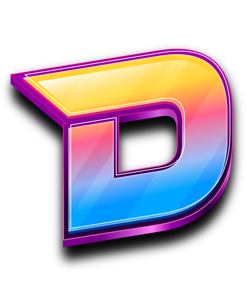 lettre moderne colorée en effet de texte de style 3d png