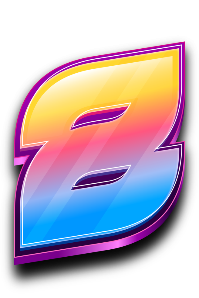 numéro 8 coloré en effet de texte de style 3d png