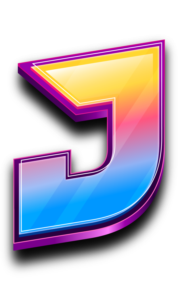 Colorfull  Modern Letter in 3D Style Text Effect png