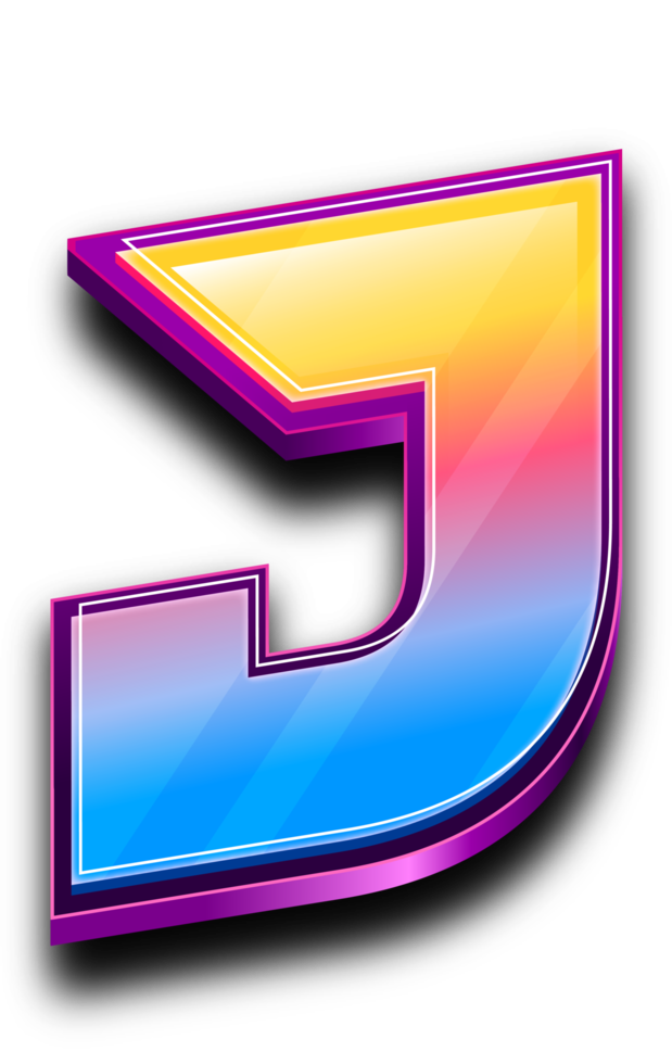 color modern brev i 3d stil text effekt png