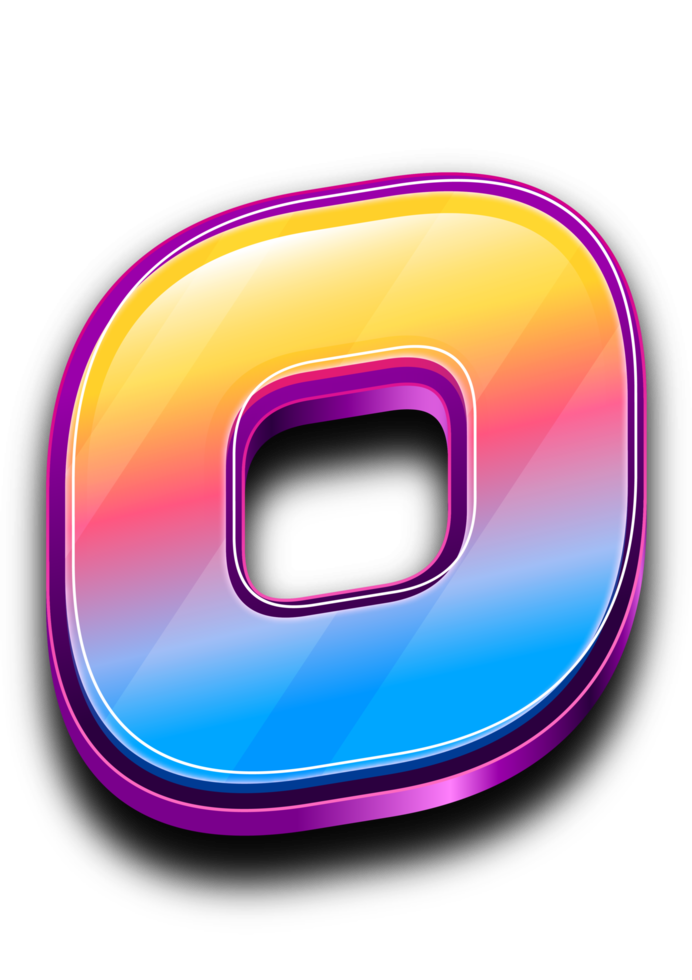 Colorfull  Modern Letter in 3D Style Text Effect png