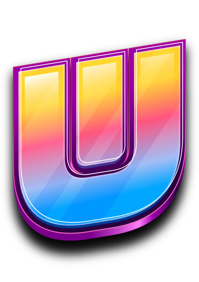 Colorfull  Modern Letter in 3D Style Text Effect png