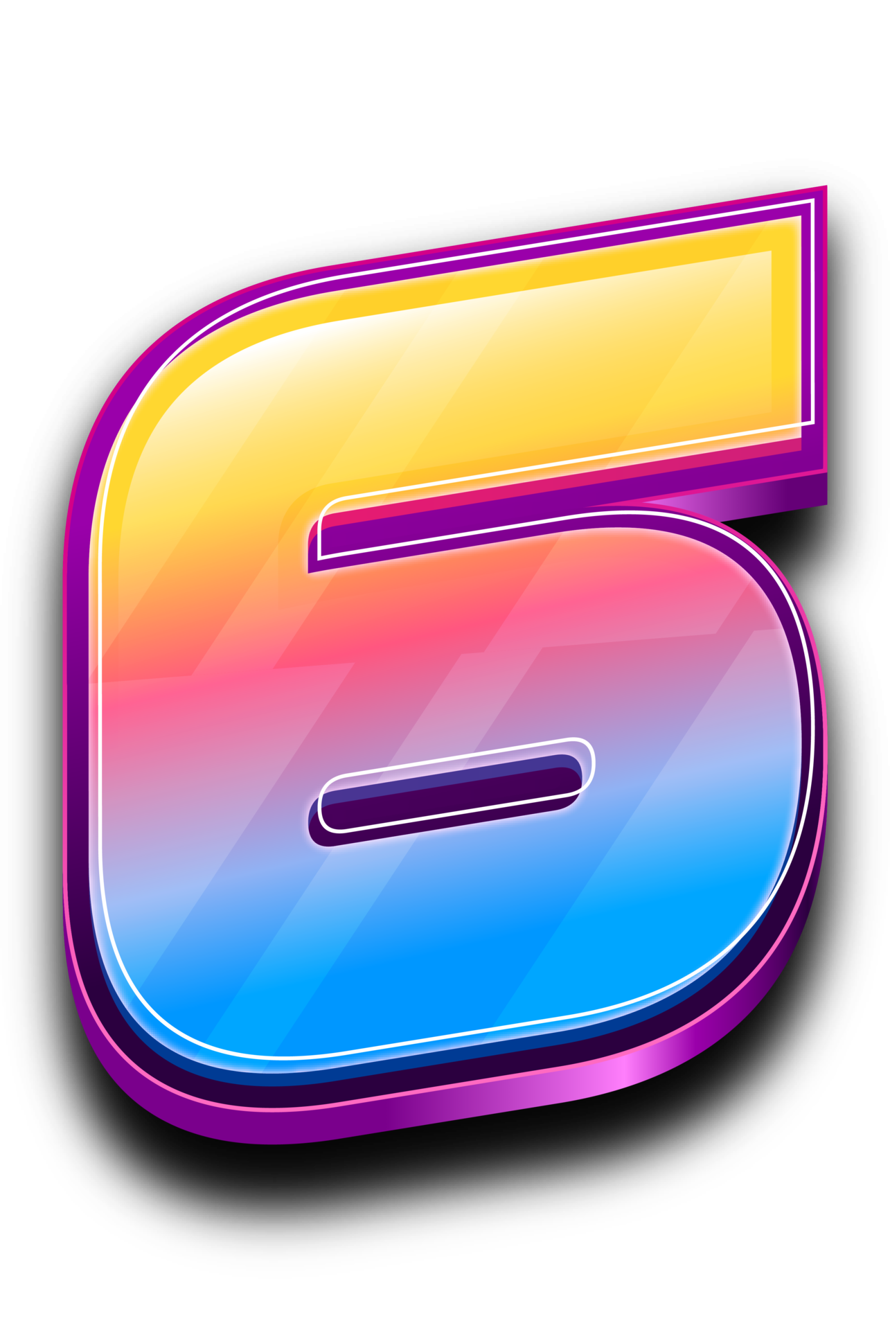 Colorfull Number 6 In 3D Style Text Effect 13643522 PNG