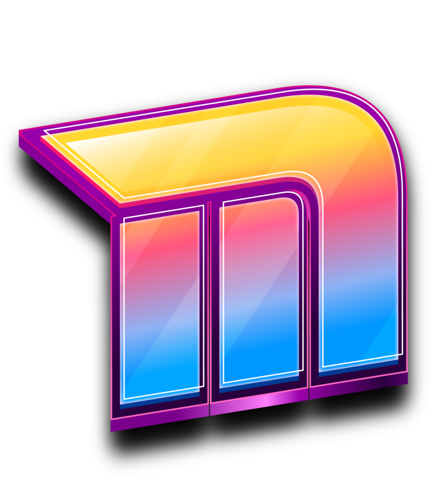 Colorfull  Modern Letter in 3D Style Text Effect png