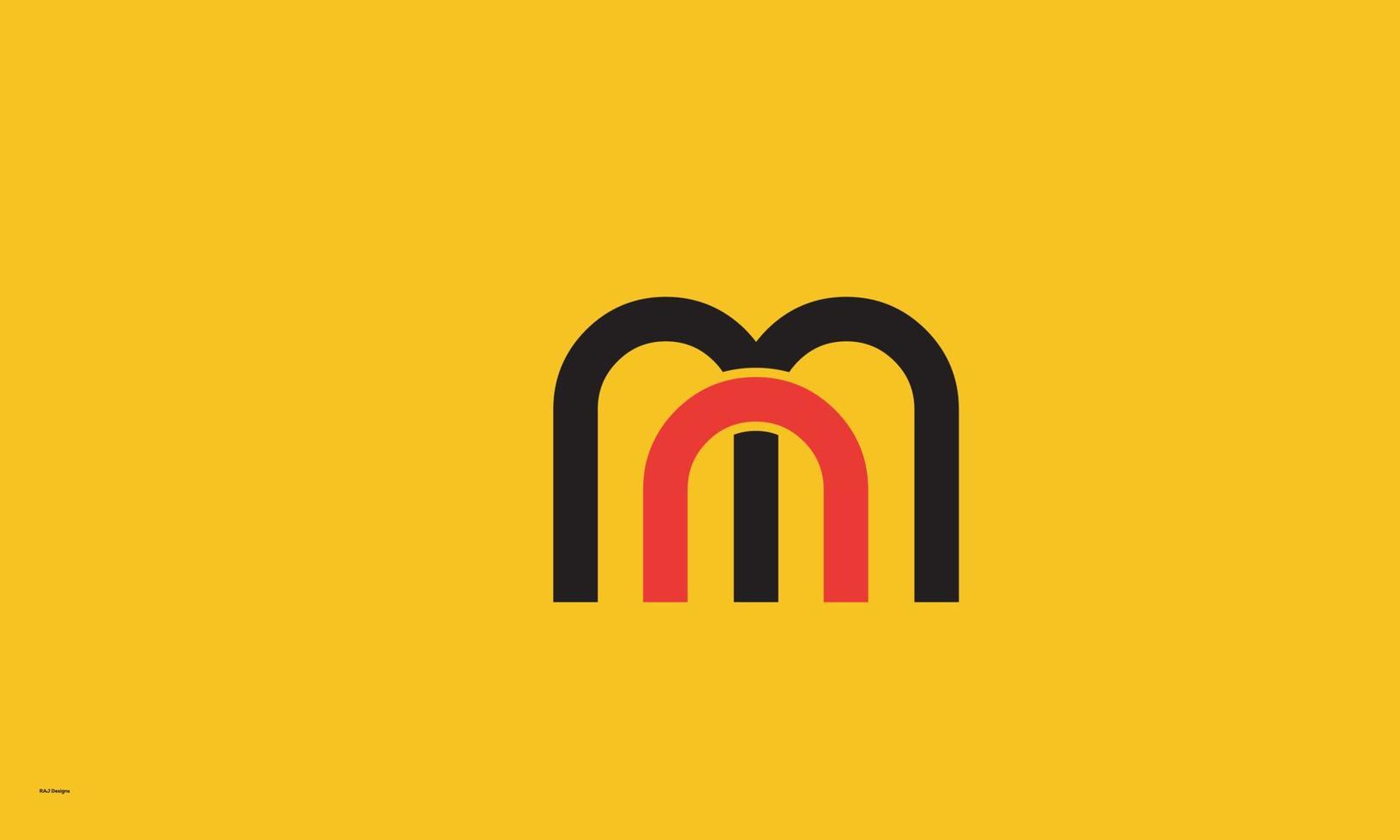 letras del alfabeto iniciales monograma logo mn, nm, m y n vector