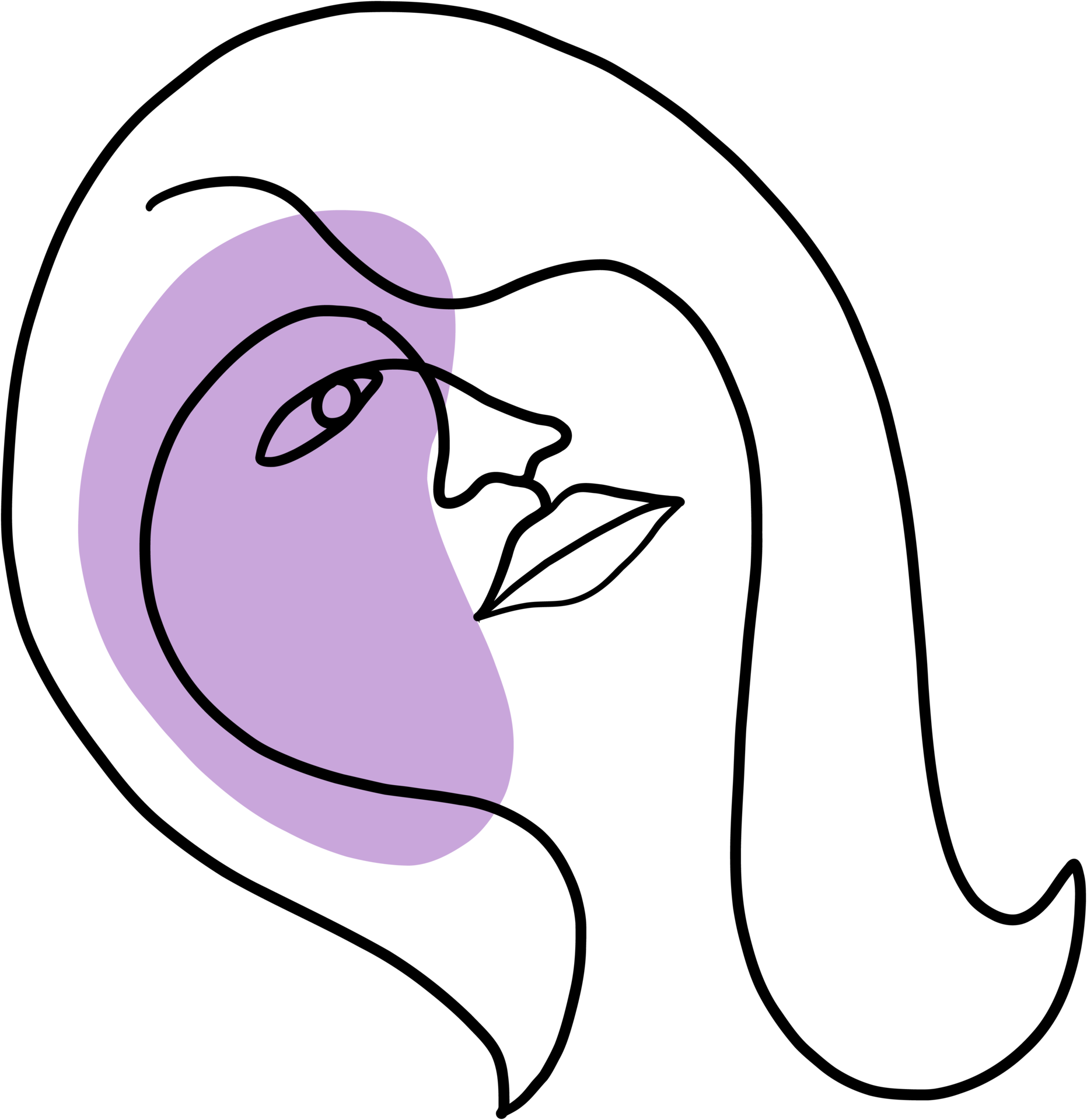 abstract woman face continuous freehand drawing. 13643773 PNG