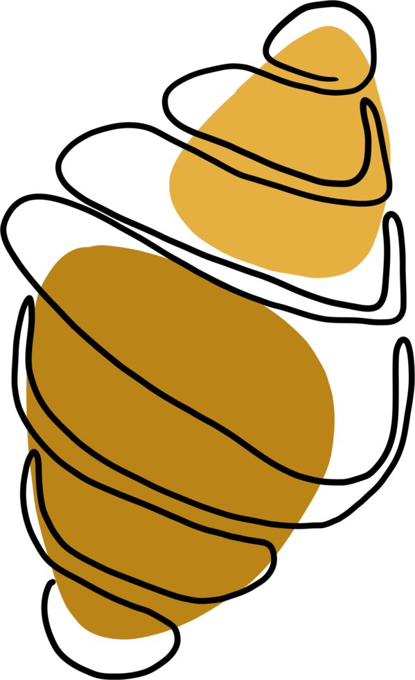 simplicity croissant bread freehand continuous line drawing png