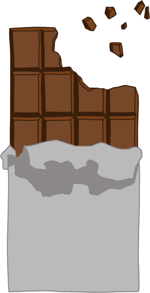 garabatos dibujo de boceto a mano alzada de una barra de chocolate. png