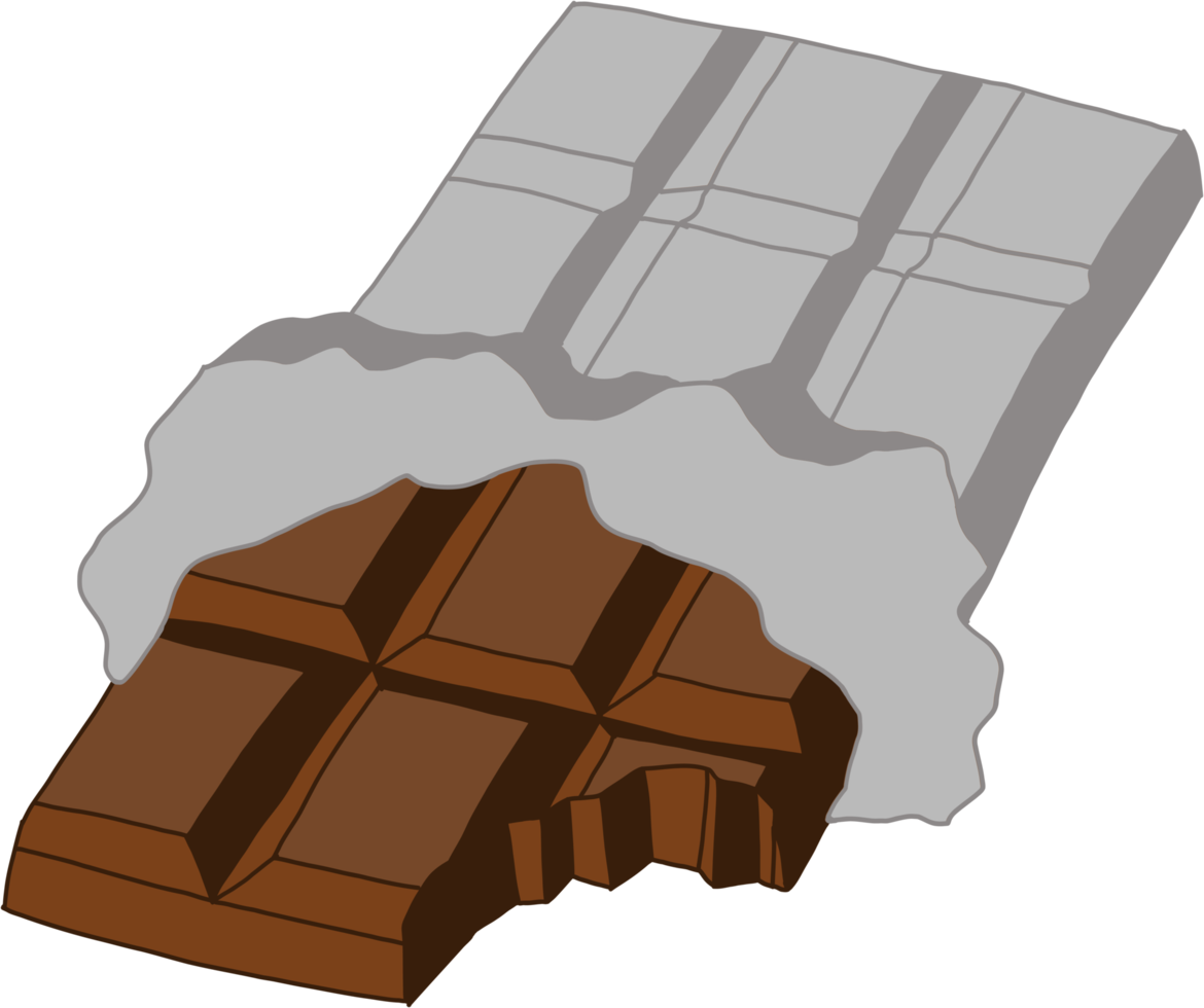 doodling freehand outline sketch drawing of a chocolate bar. png