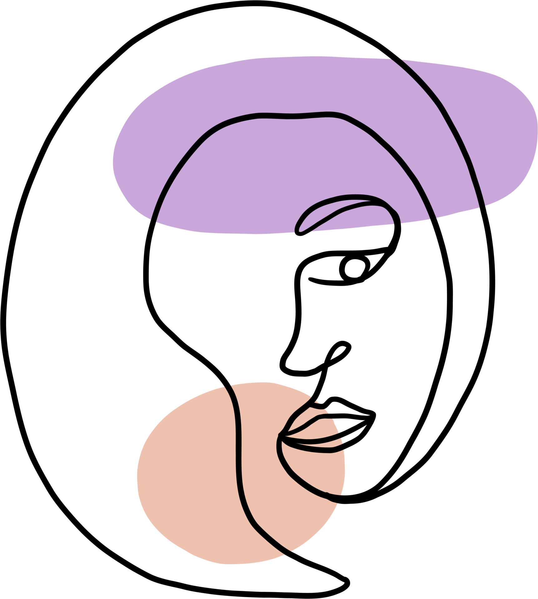 abstract woman face continuous freehand drawing. 13643923 PNG