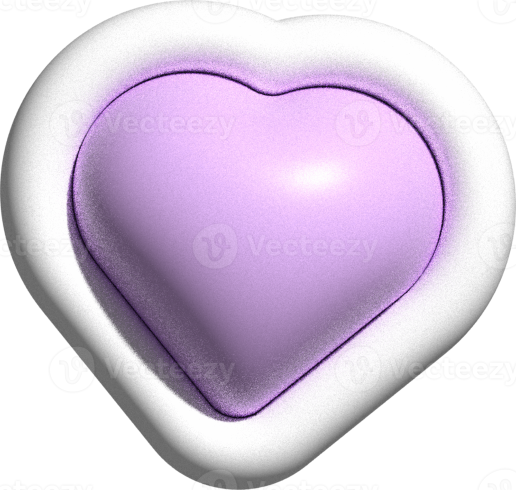 cute pastel 3D heart shape decoration png