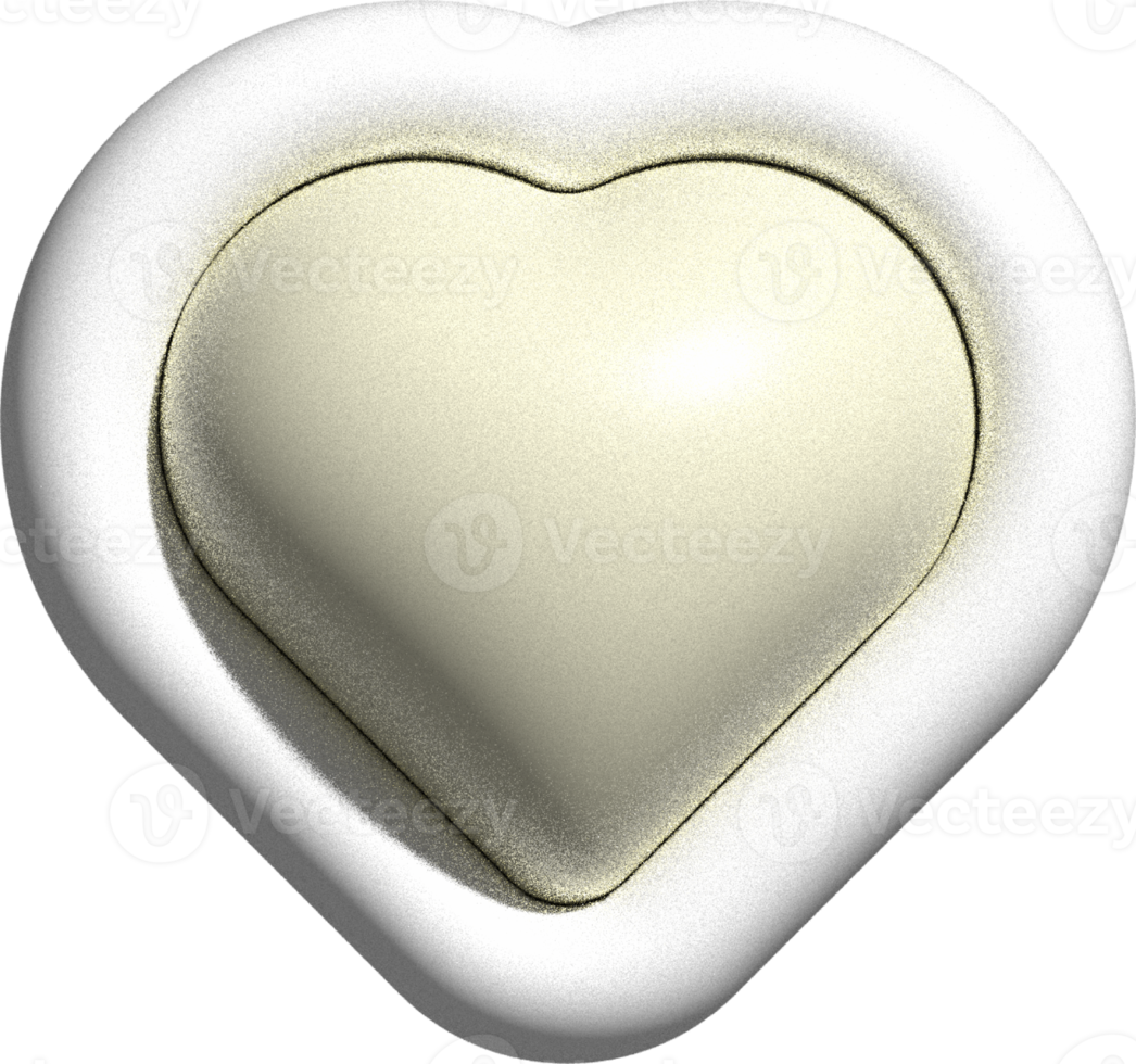 decoração em forma de coração 3d pastel fofo png