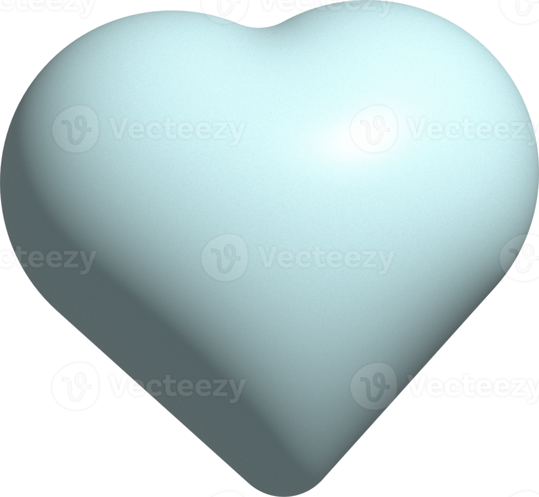 cute pastel 3D heart shape decoration png