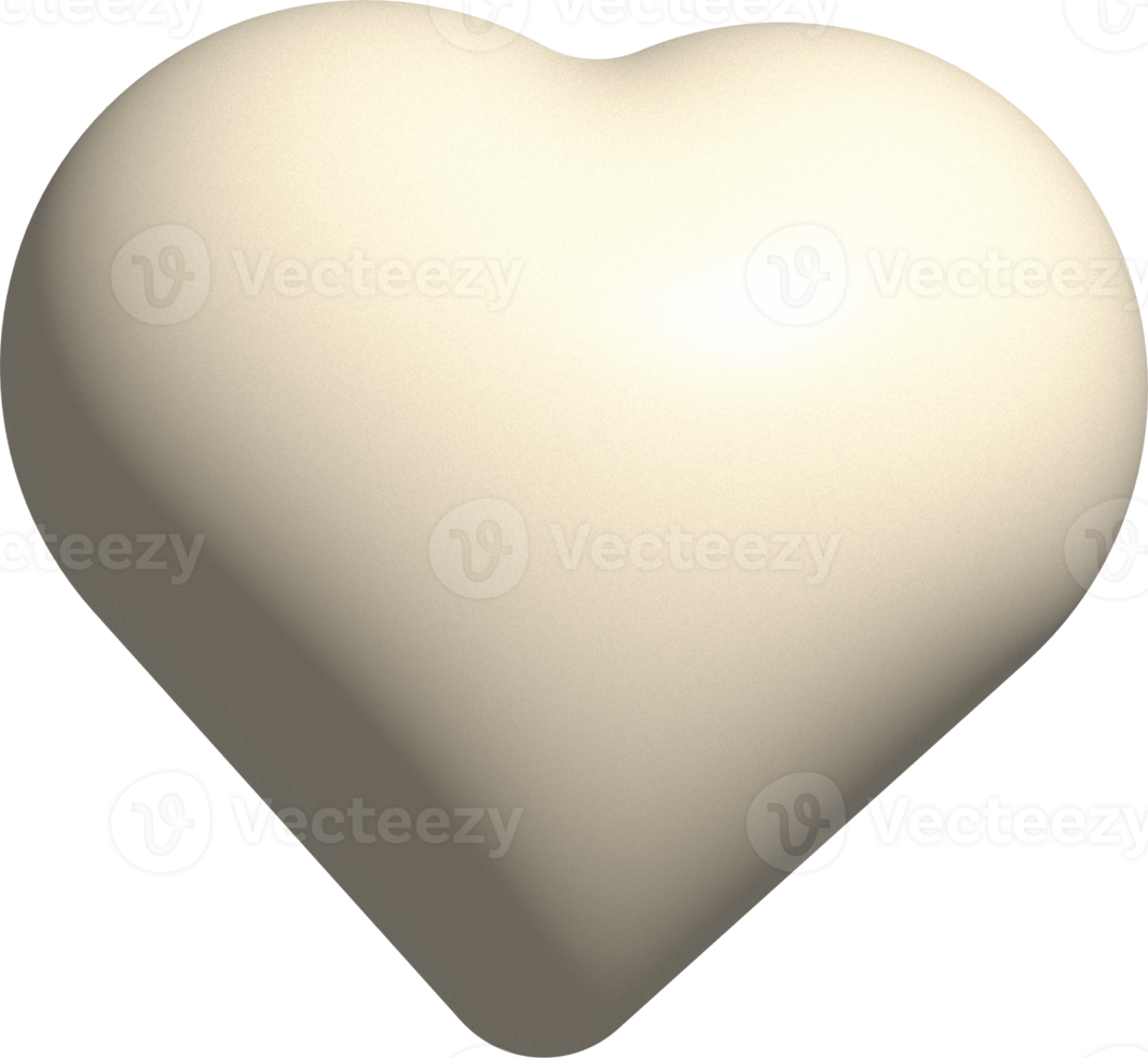 cute pastel 3D heart shape decoration png