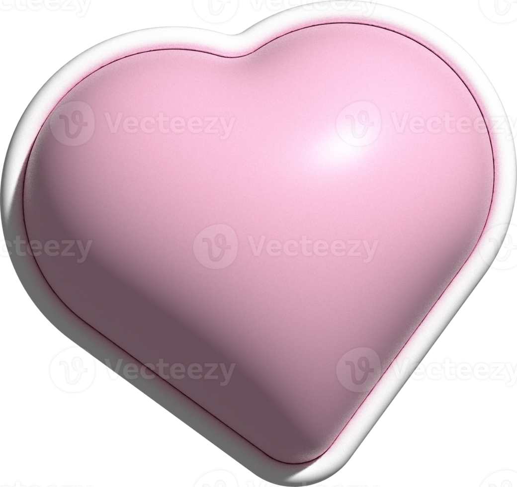 cute pastel 3D heart shape decoration png