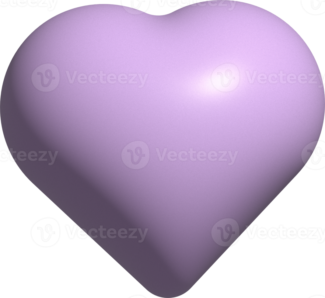 cute pastel 3D heart shape decoration png