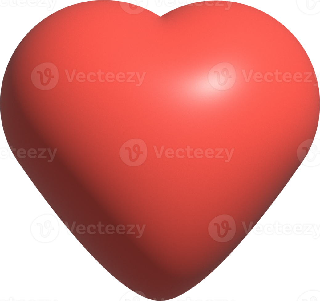 cute 3D red heart shape decoration png