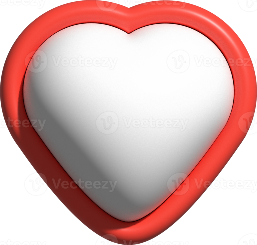 cute 3D red heart shape decoration png