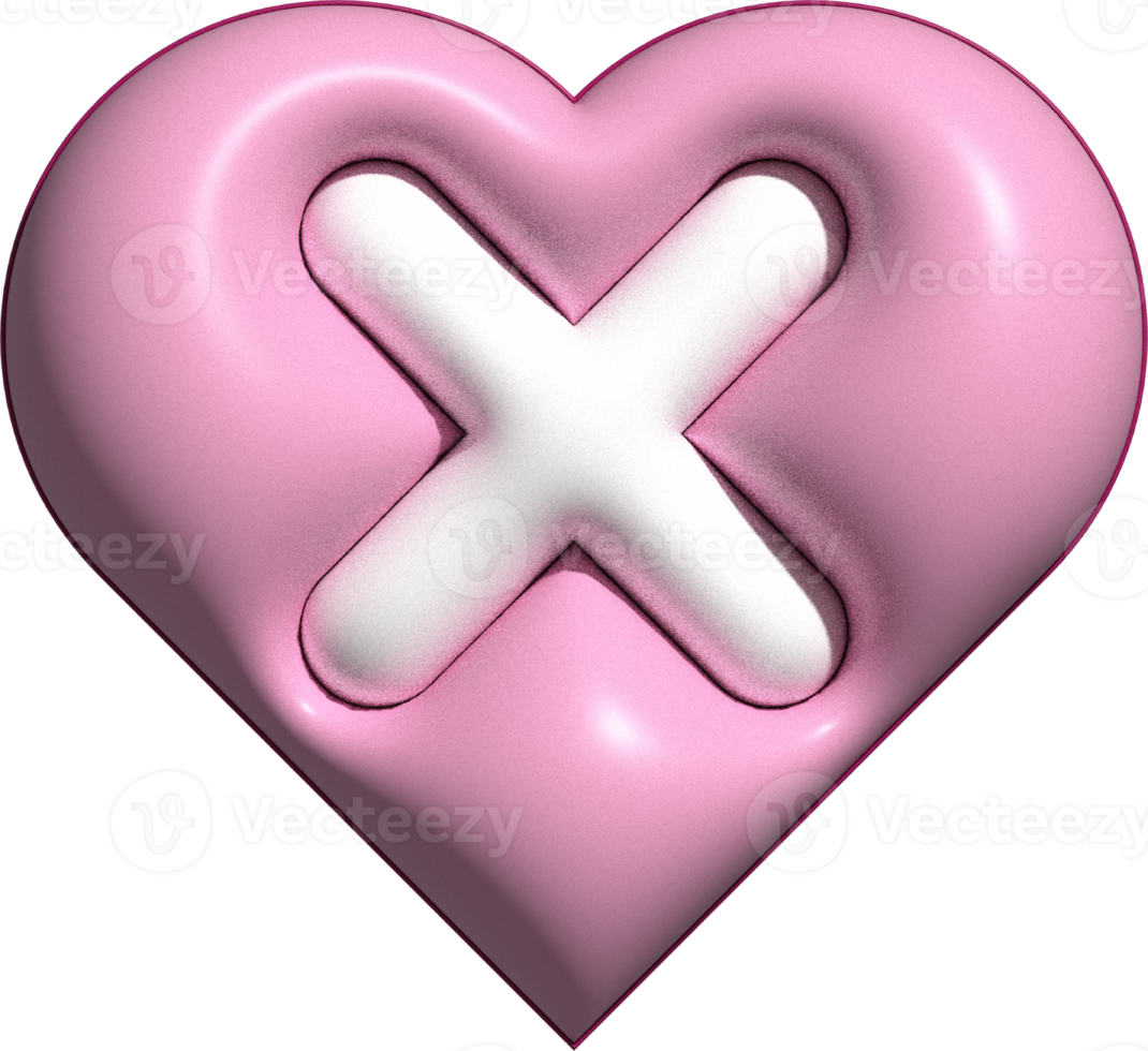 cute 3D number in heart shape decoration png