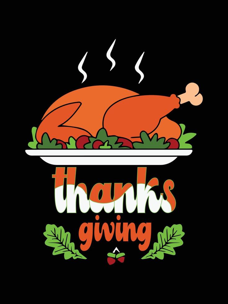 Thanksgiving typography t-shirt design or Happy thanksgiving vector poster design