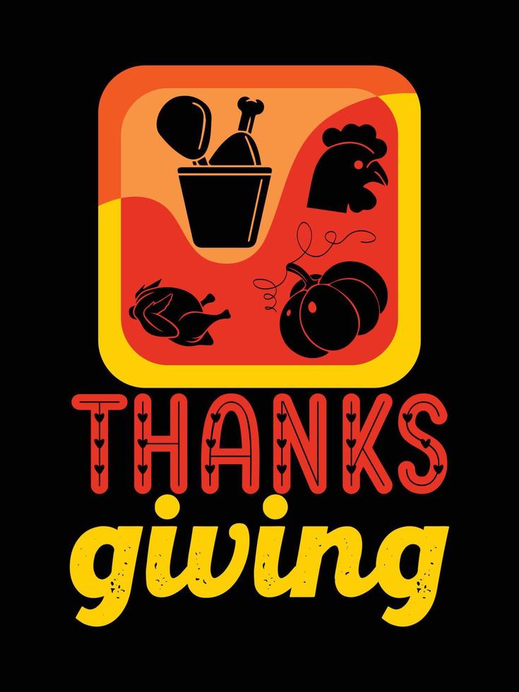 Thanksgiving typography t-shirt design or Happy thanksgiving vector poster design