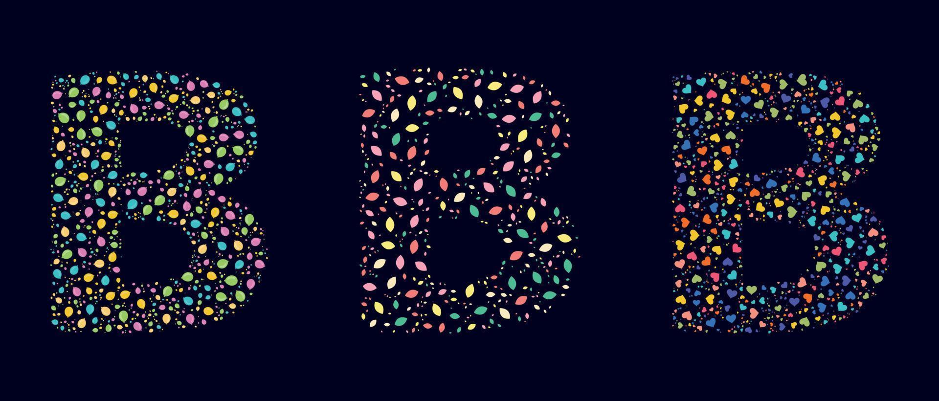 Pattern colors leaves letter B vector