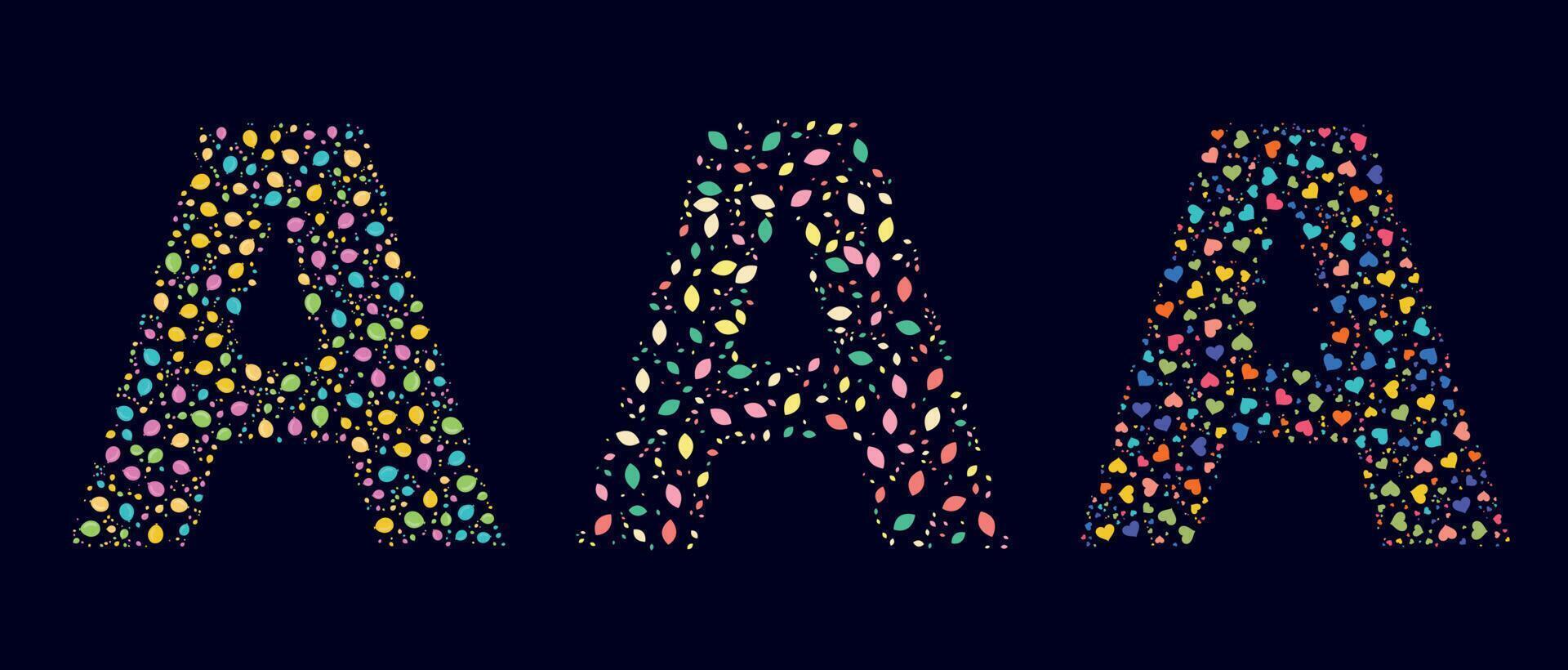 Pattern colors leaves letter A vector