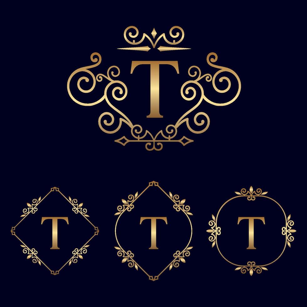 GOLD ROYAL BEAUTY LOGO T vector