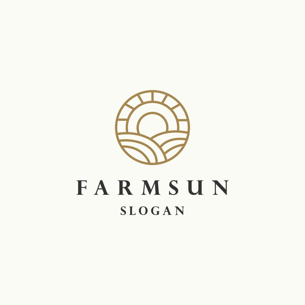 Farm sun logo template vector illustration design