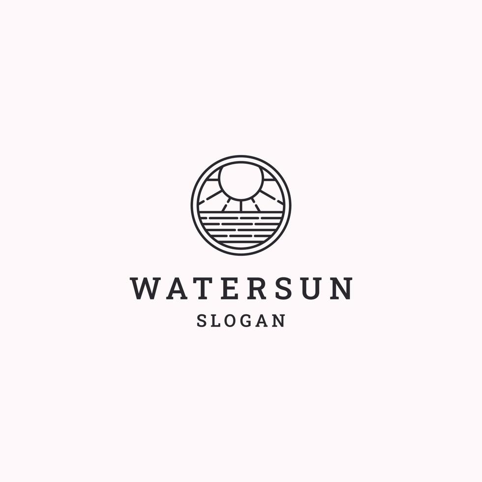 Water sun logo icon design template vector illustration