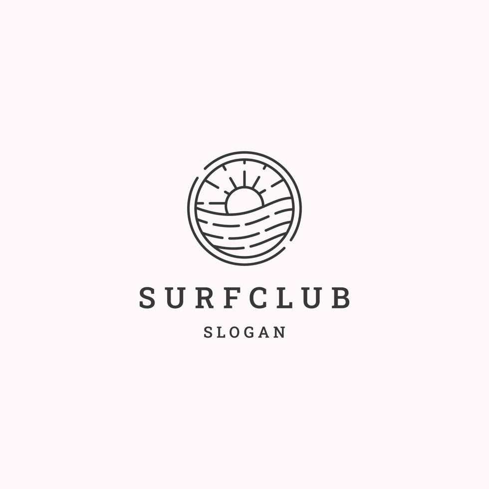 plantilla de diseño de icono de logotipo de club de surf vector