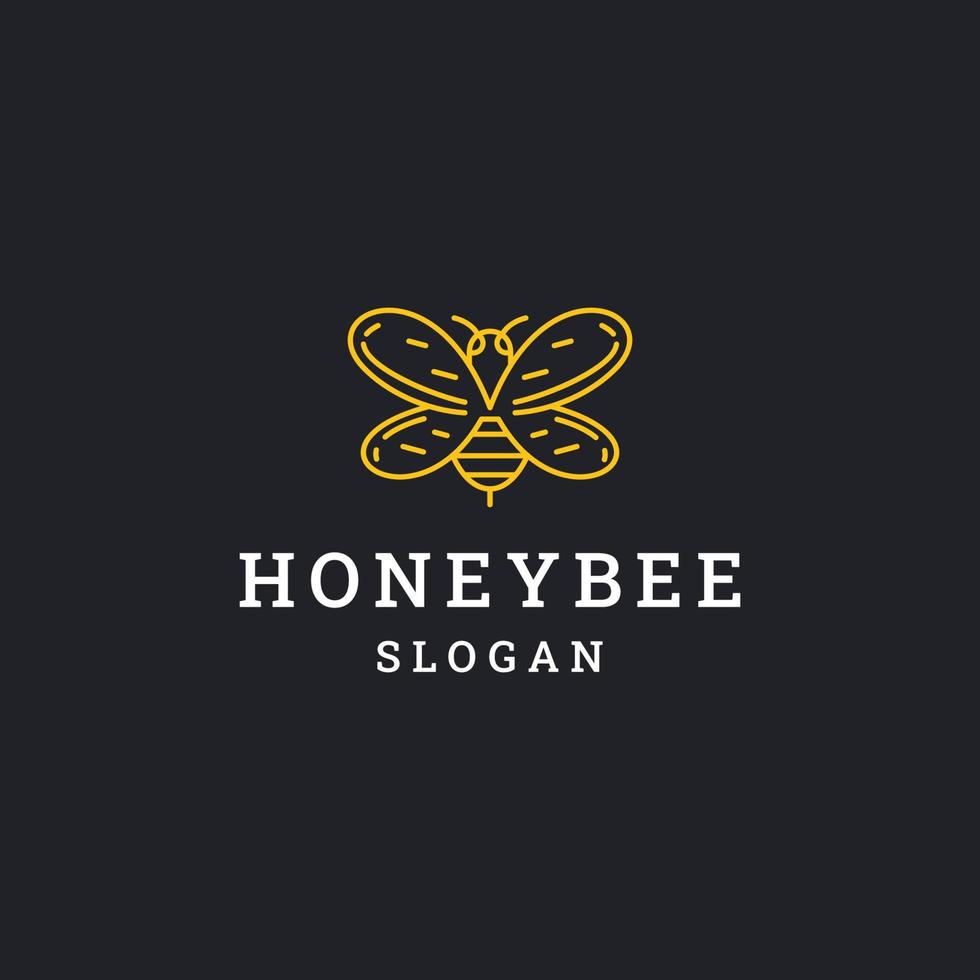 Honey bee logo icon flat design template vector
