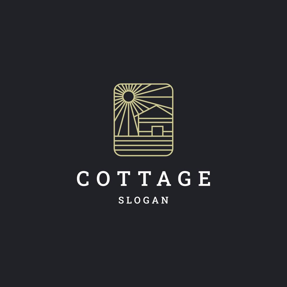 Cottage logo icon flat design template vector
