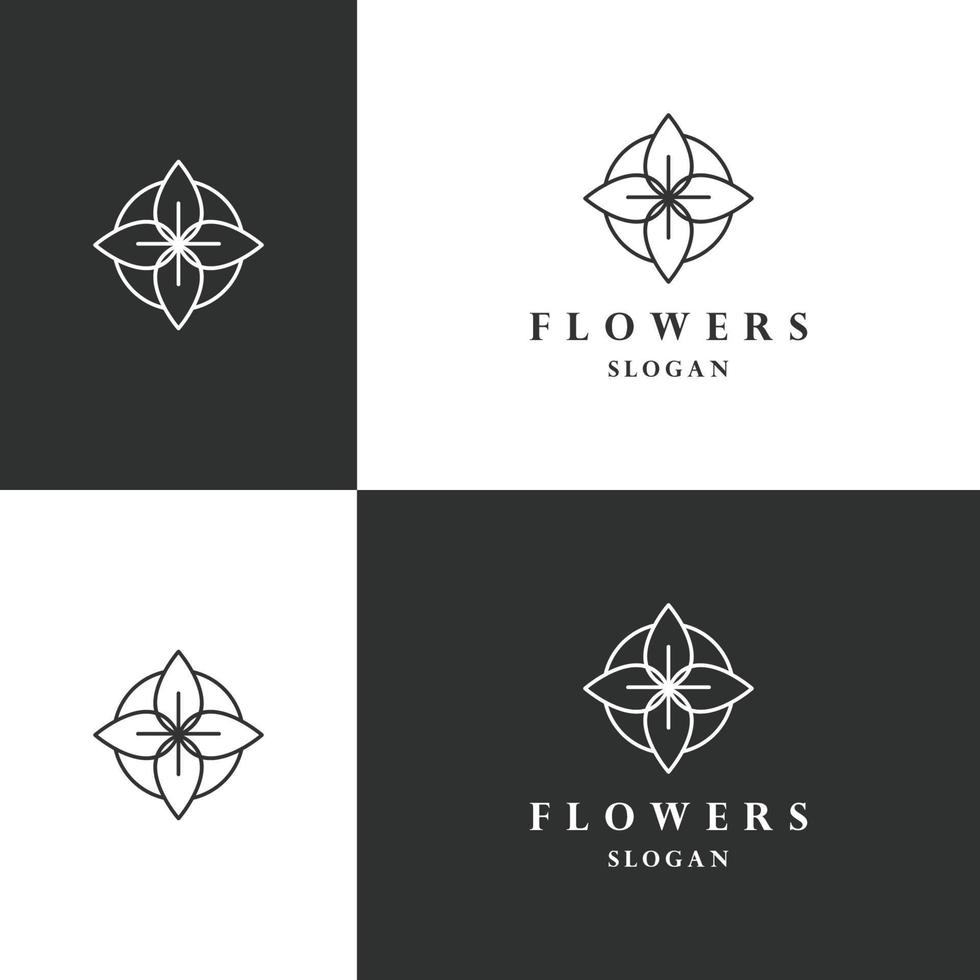 plantilla de diseño de icono de logotipo de flor vector