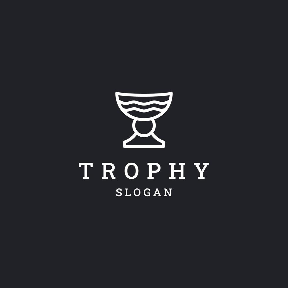 Trophy simple line art logo template vector illustration design