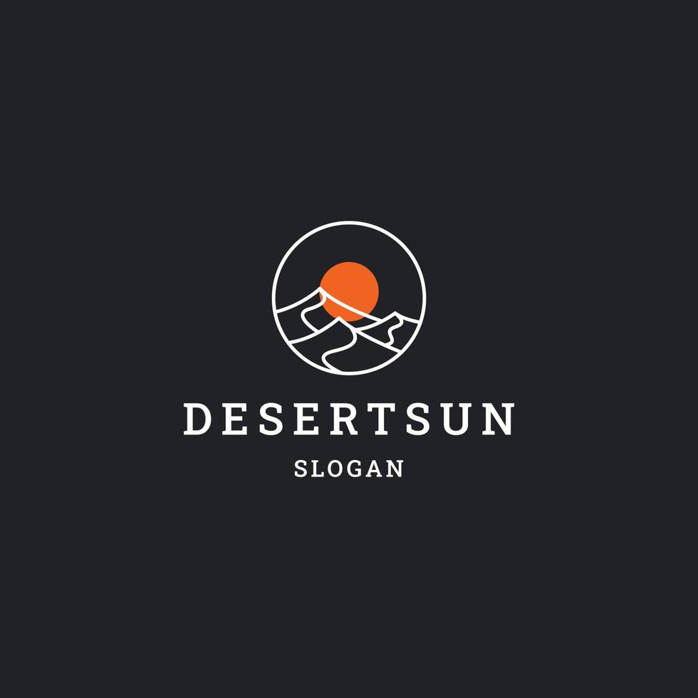 Desert sun logo icon flat design template vector