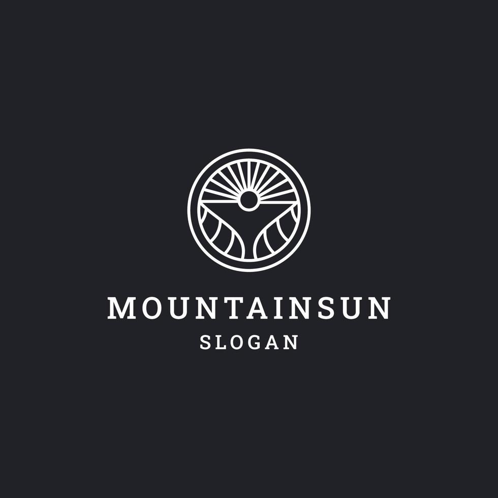 Mountain sun logo icon design template vector