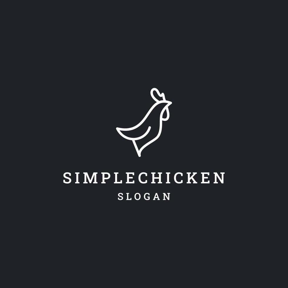 Chicken simple line art logo template vector illustration design