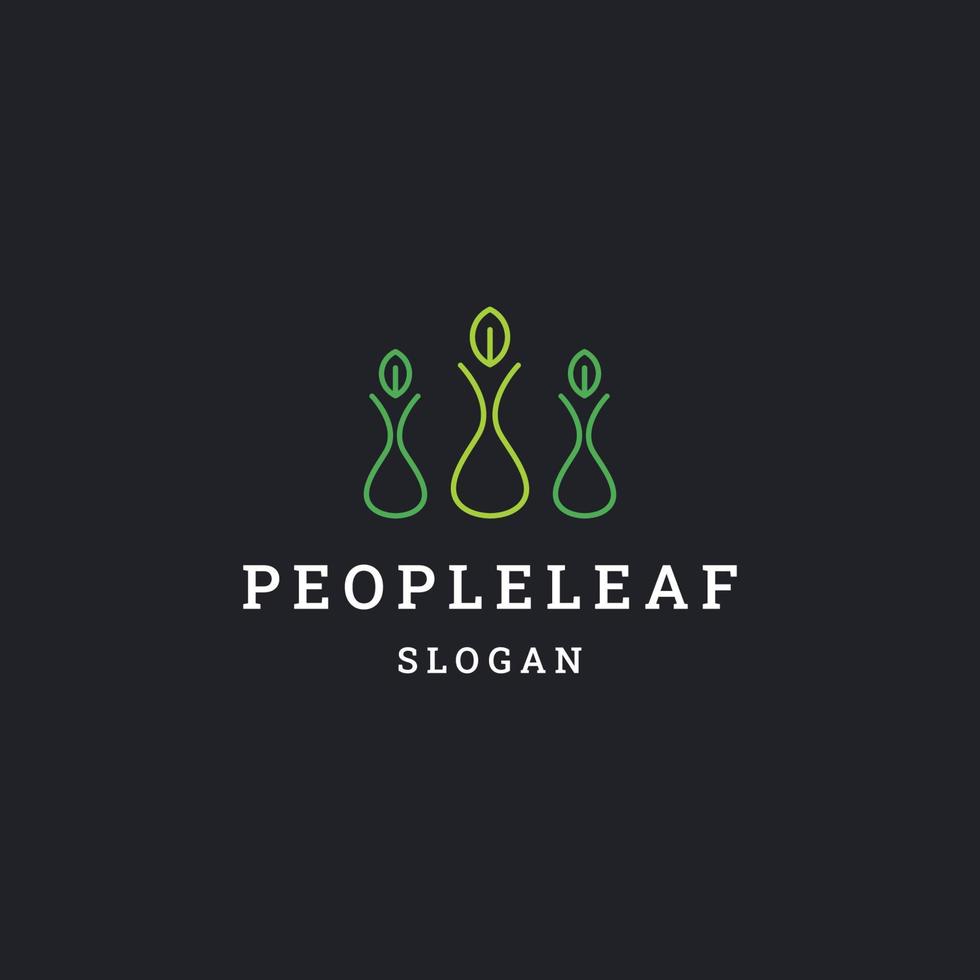 People leaf logo icon design template vector illustration