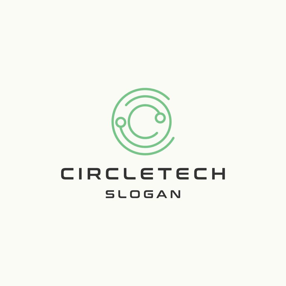 Circle tech logo icon design template vector illustration