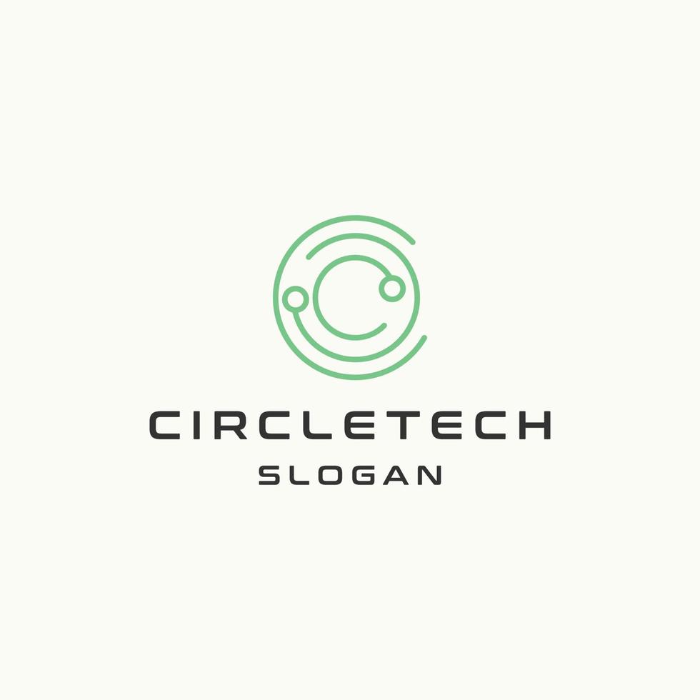 Ilustración de vector de plantilla de diseño de icono de logotipo de tecnología circular