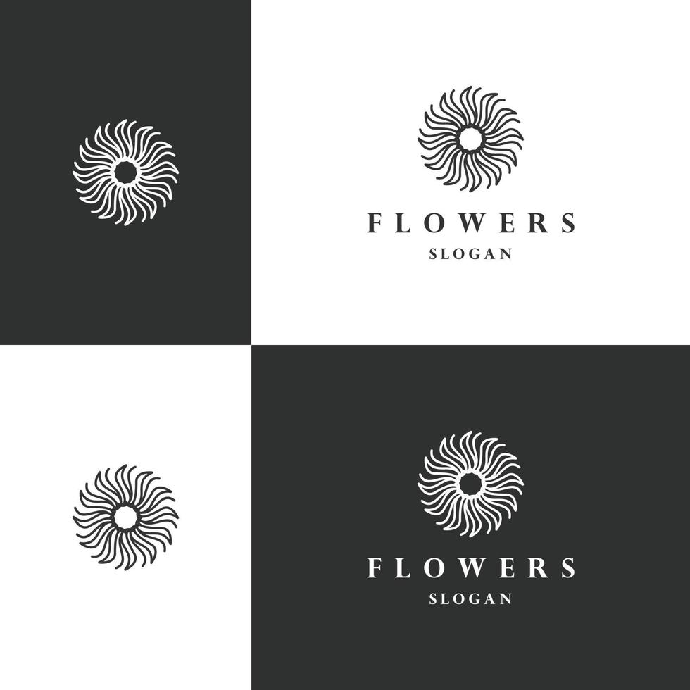 Flower logo icon design template vector