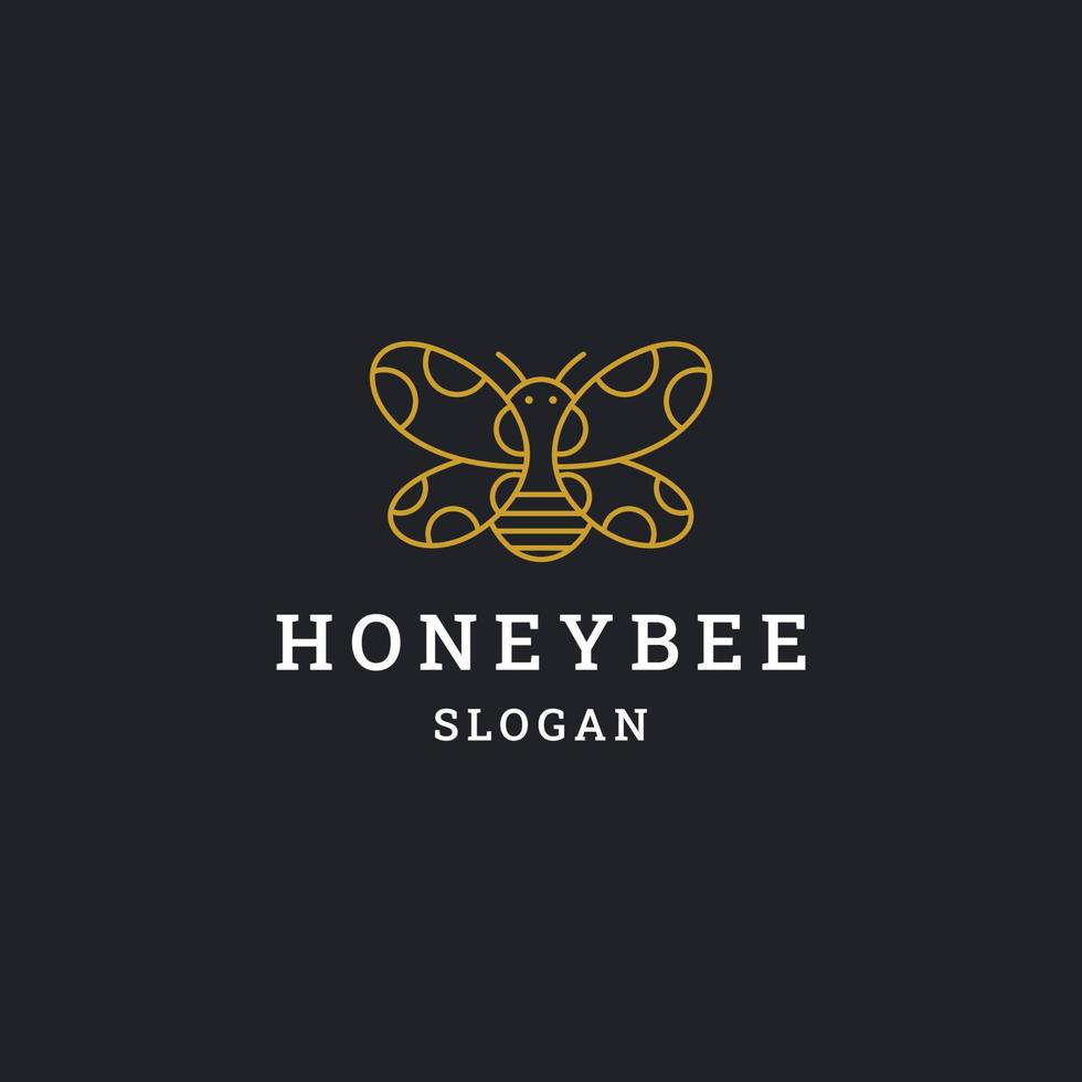 Honey bee logo icon design template vector illustration