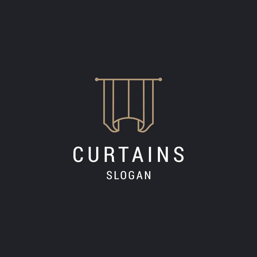 Curtains logo icon design template vector