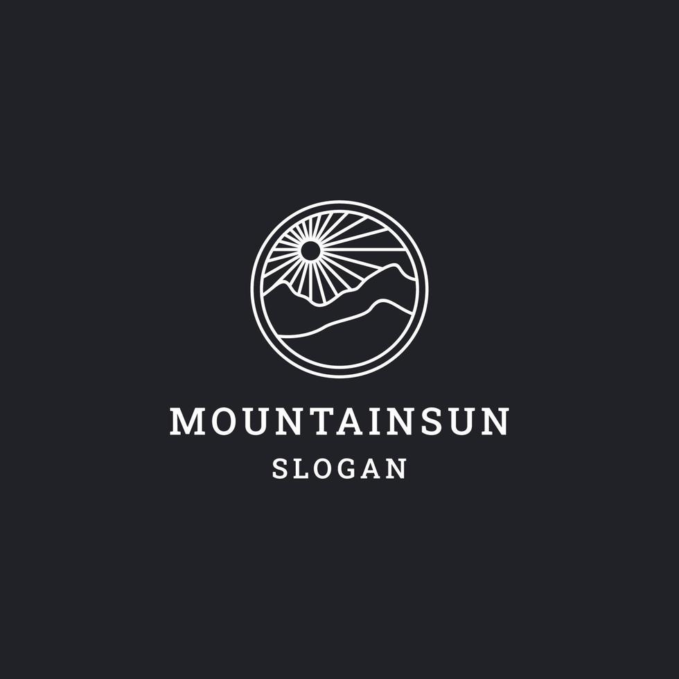 plantilla de diseño de icono de logotipo de sol de montaña vector