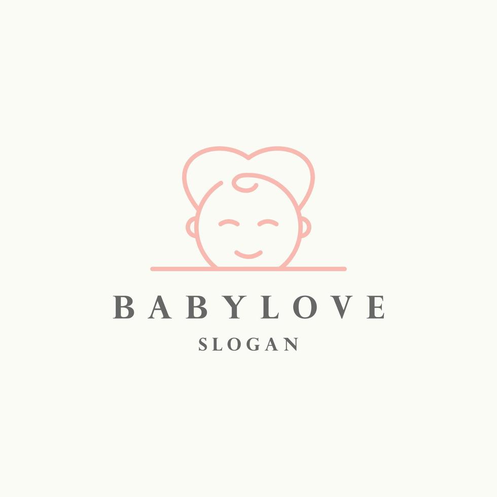 Baby love logo icon design template vector illustration