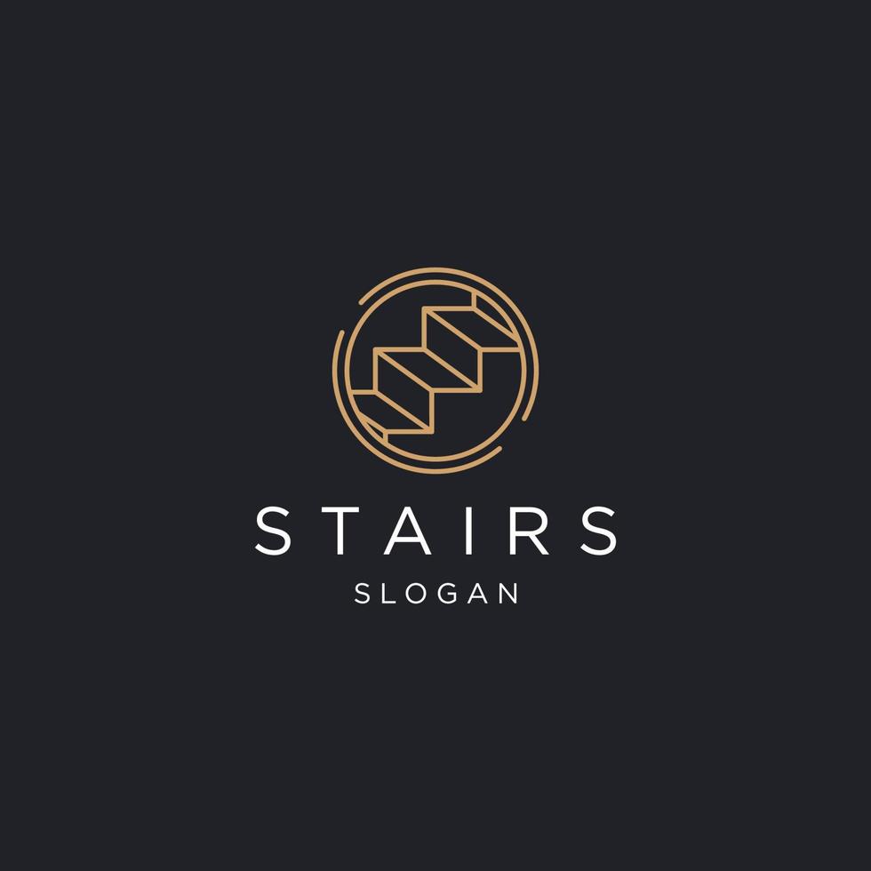 Stairs logo icon flat design template vector