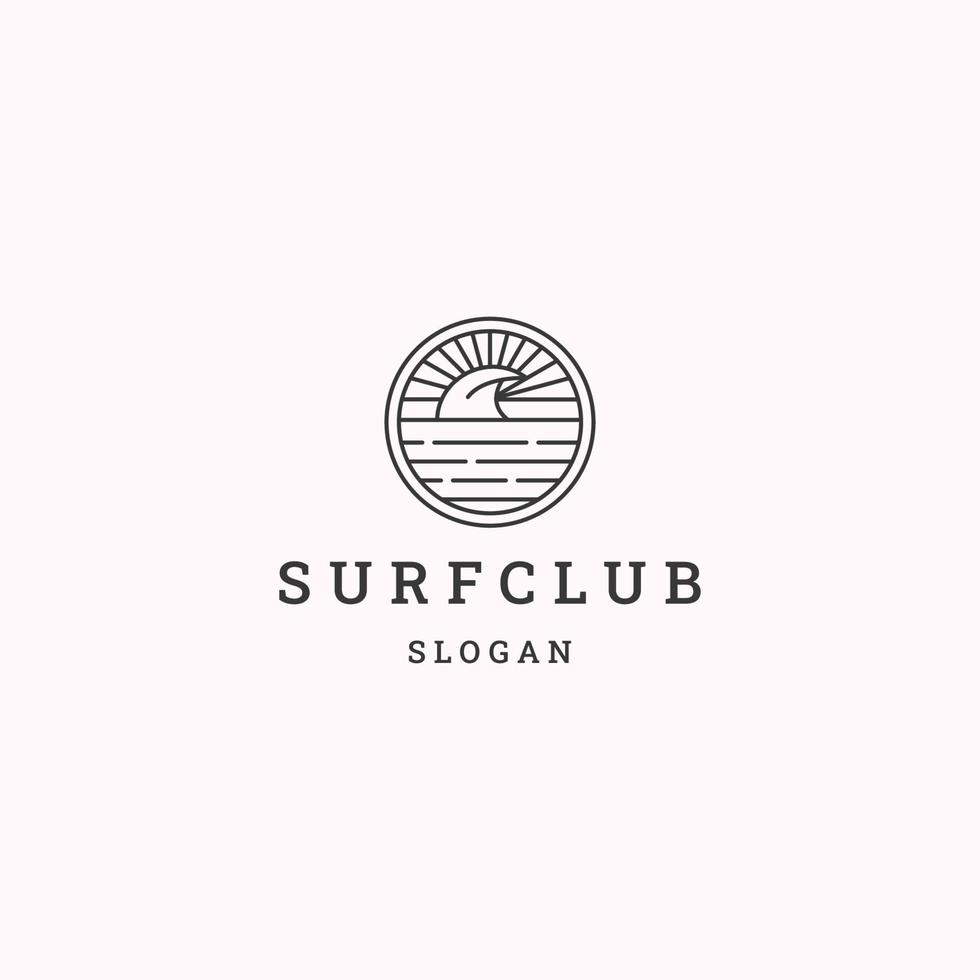 plantilla de diseño de icono de logotipo de club de surf vector