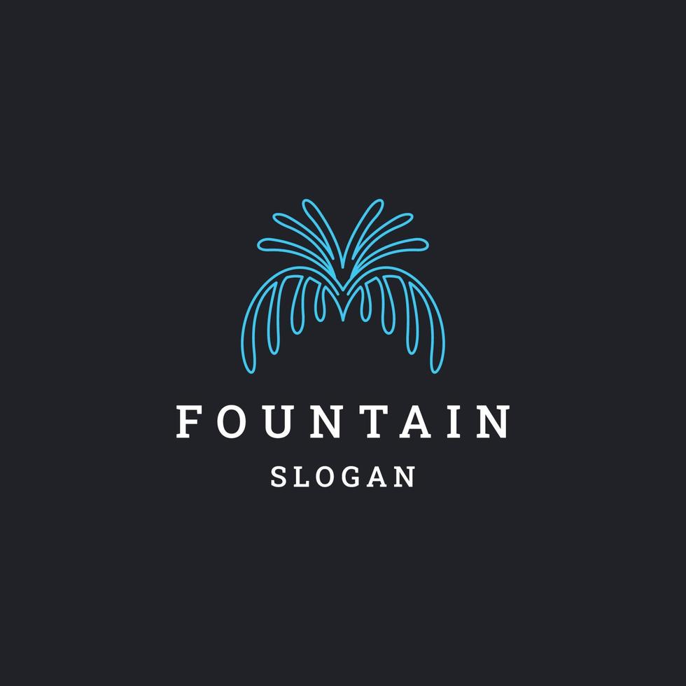 Fountain simple line art logo template vector illustration design